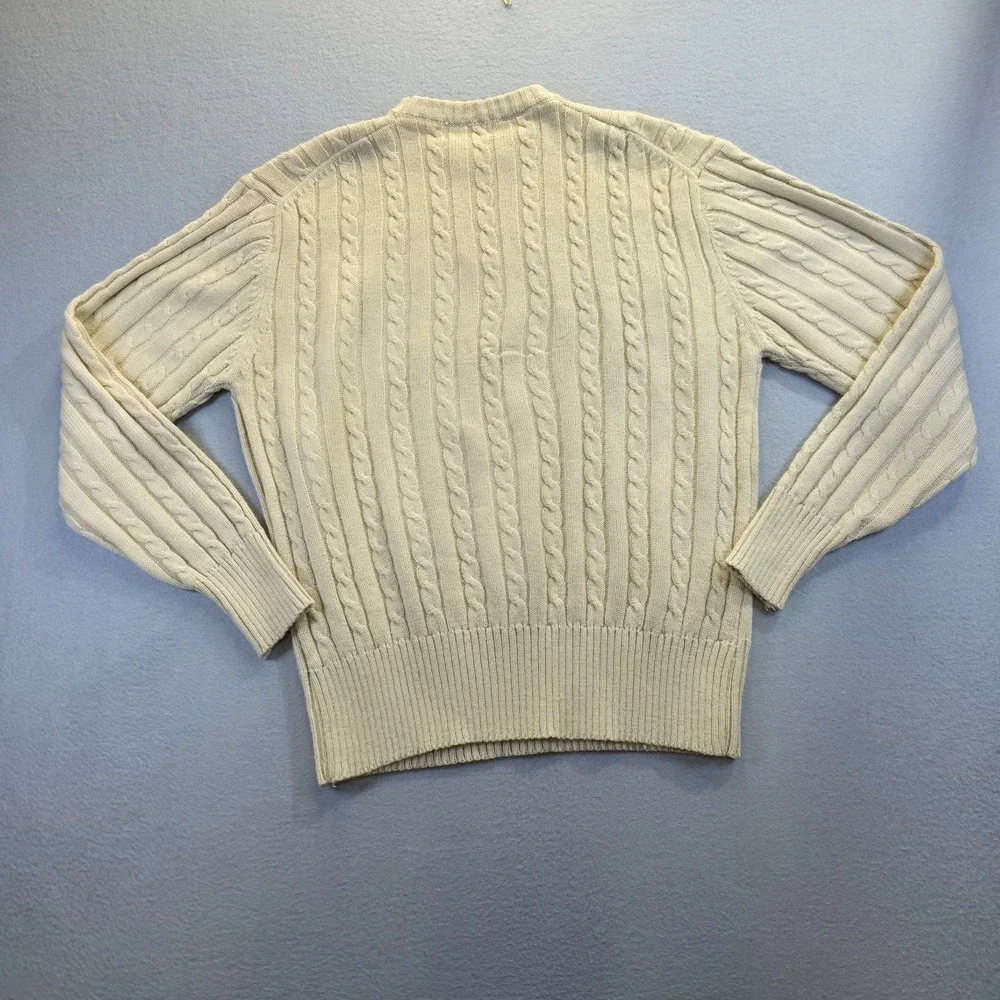 Vintage Levi's Sportswear‎ Men's Cream Cable Knit Sweater Size Medium *RARE*